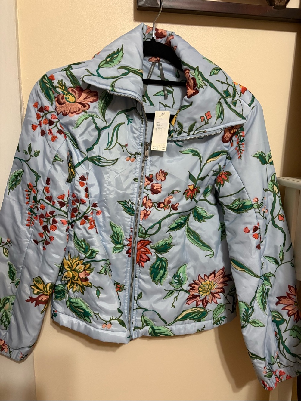 Anthropologie Dahlia Floral Bomber Jacket